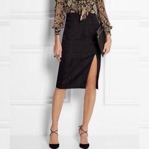 Altuzarra for Target Black Python Texture Pencil Skirt Slit Size 4